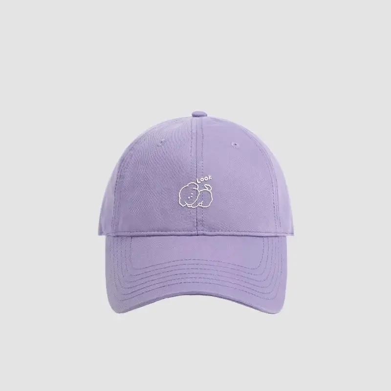 Women Purple Japanese Style Baseball Cap with Heat Transfer Print