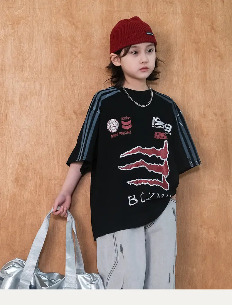 Boys Black Striped T-Shirt Summer 2026 Kids — feature 12