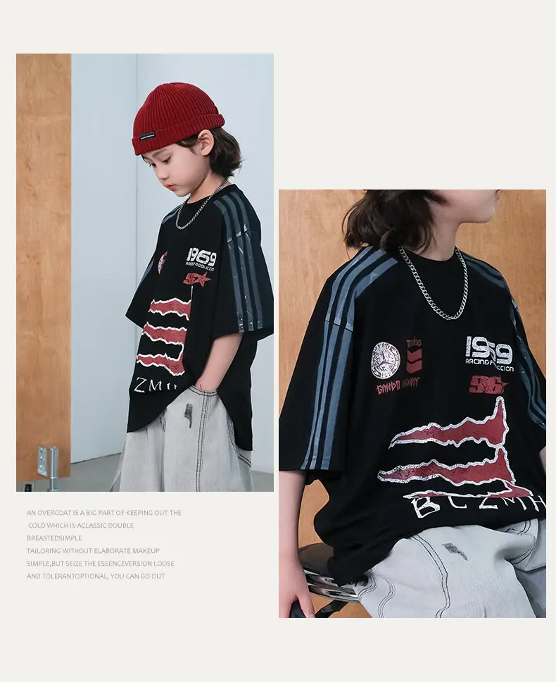 Boys Black Striped T-Shirt Summer 2026 Kids — feature 7