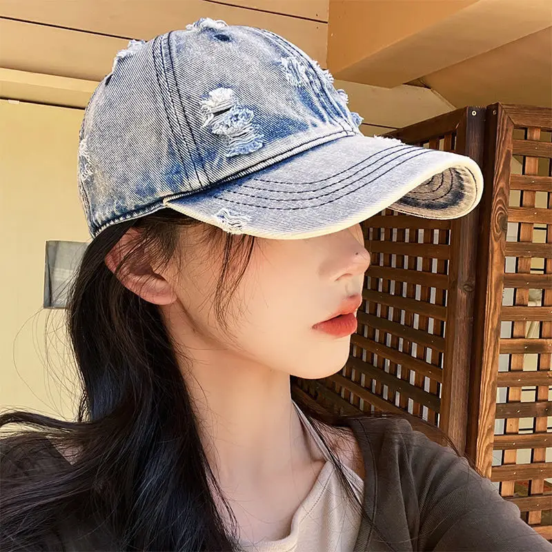 Men's Heavy Industry Denim Hole Baseball Cap
