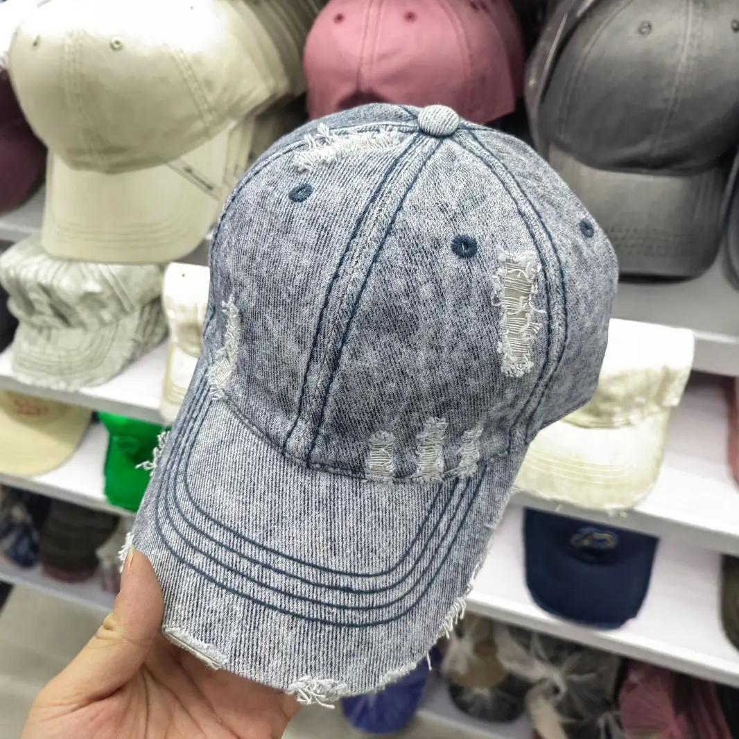 Men's Heavy Industry Denim Hole Baseball Cap