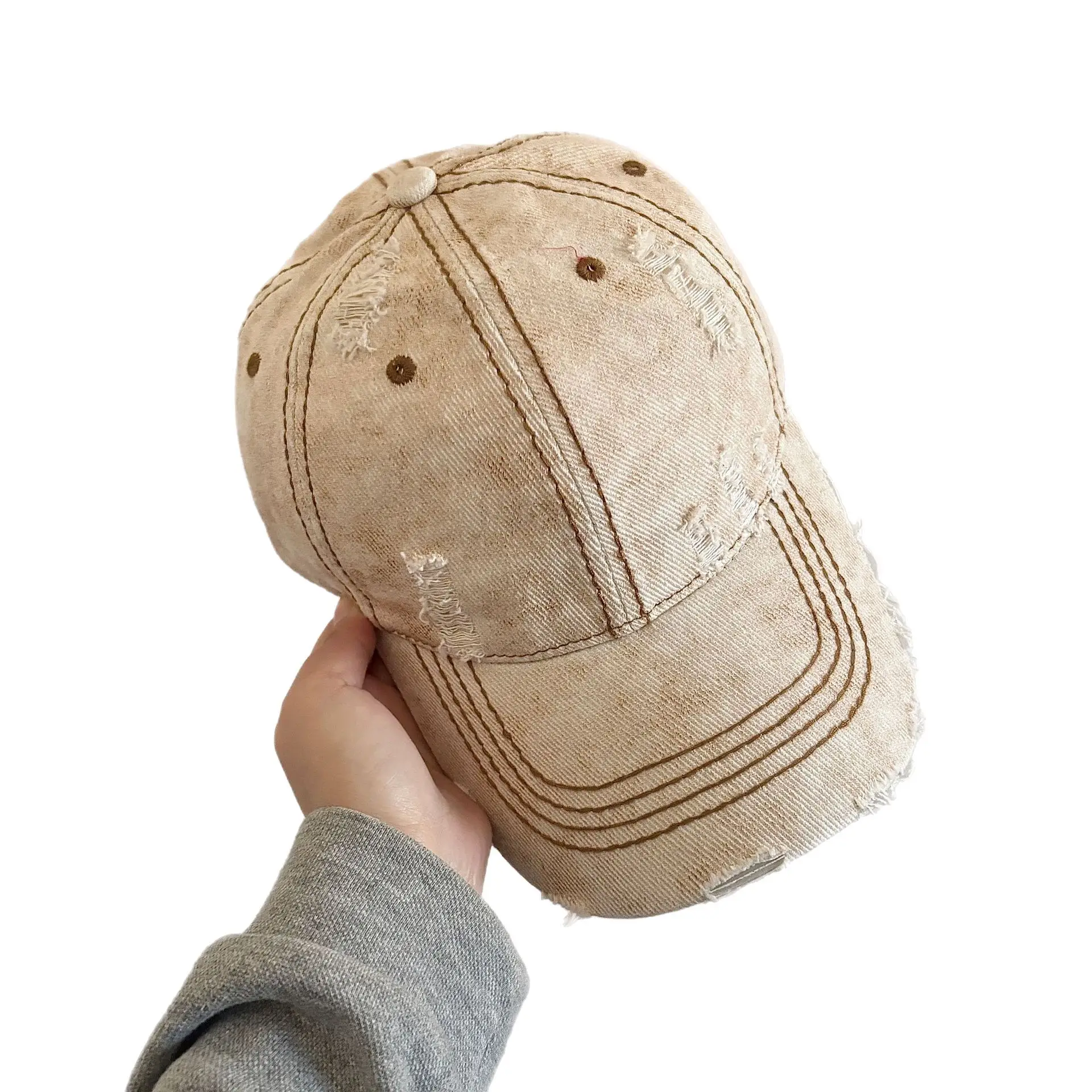 Men's Heavy Industry Denim Hole Baseball Cap