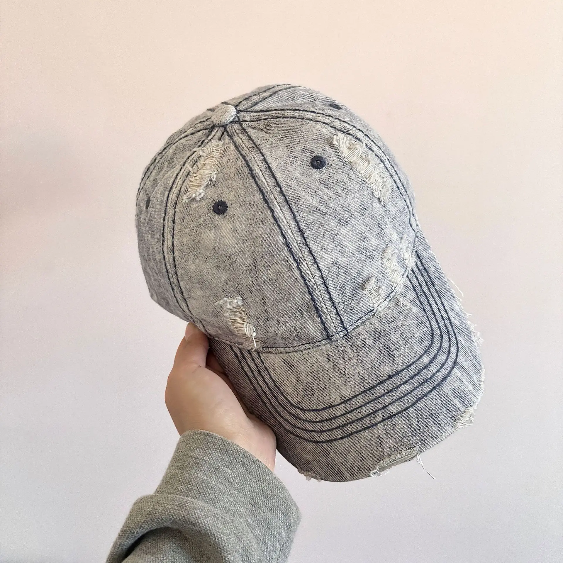 Men's Heavy Industry Denim Hole Baseball Cap — feature 8