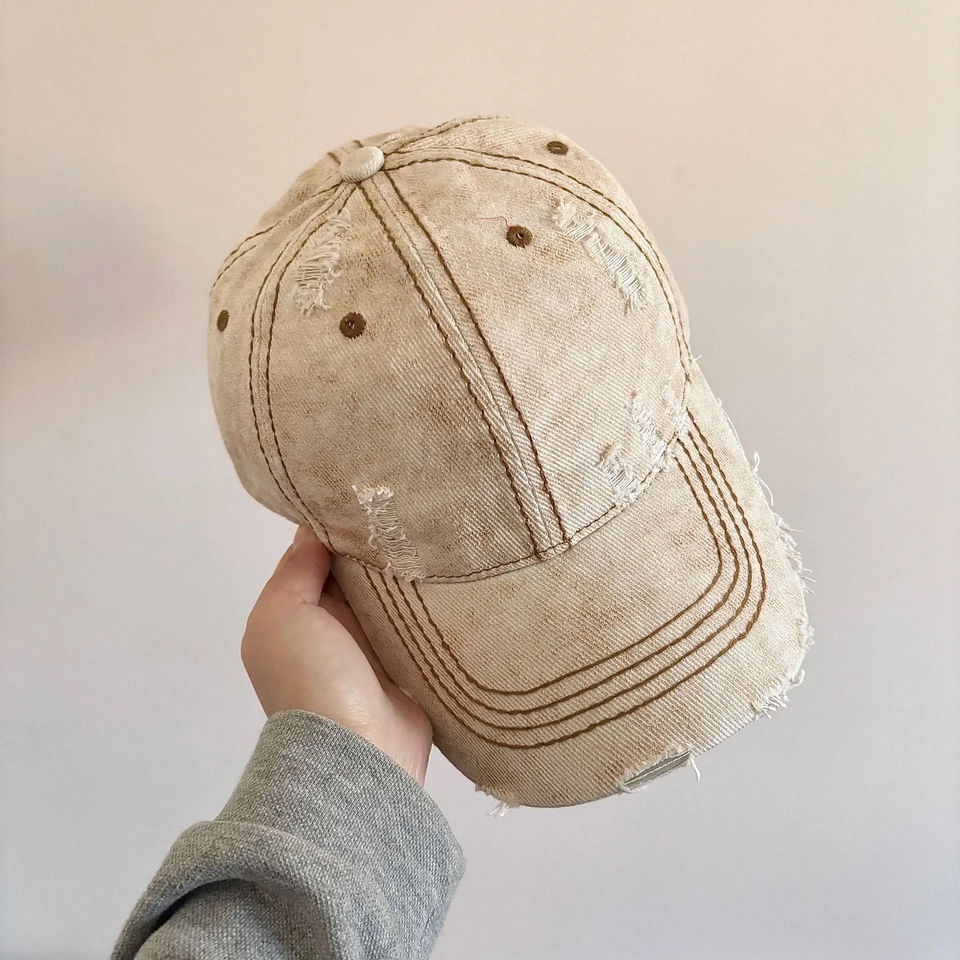 Men's Heavy Industry Denim Hole Baseball Cap