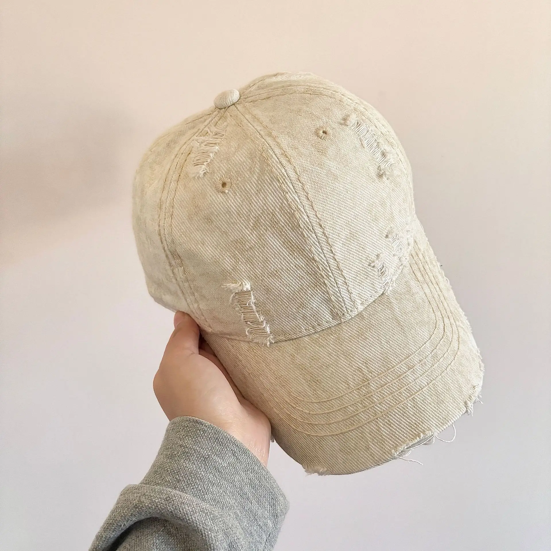 Men's Heavy Industry Denim Hole Baseball Cap