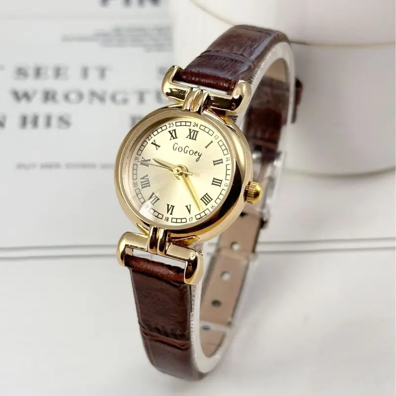Women's Gold Mesh Watch with Retro Quartz Dial - Image 6