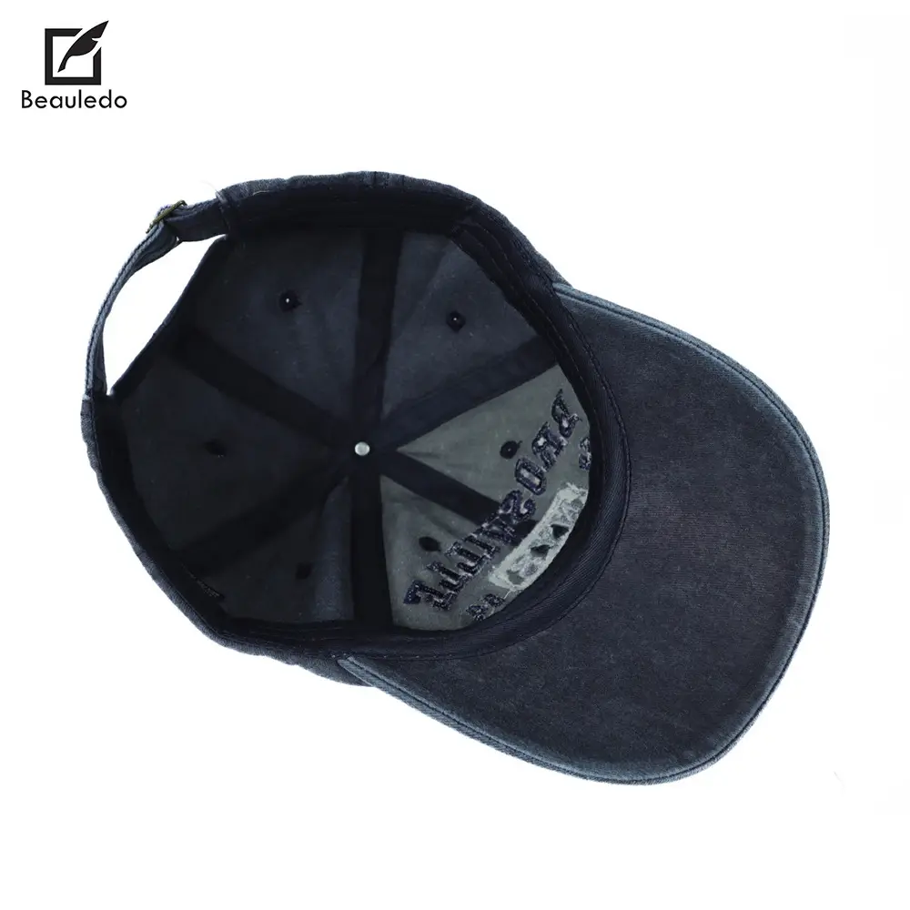 American Retro Washed Vintage Letter Baseball Cap for Women with Large Head Circumference, Wide Brim, Face-Slimming Soft Top Duckbill Cap for Men - Image 9