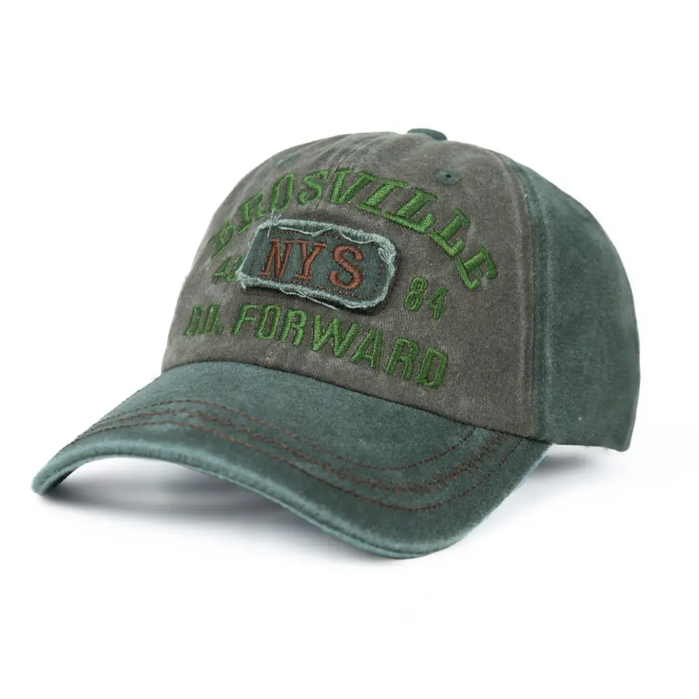 American Retro Washed Vintage Letter Baseball Cap for Women with Large Head Circumference, Wide Brim, Face-Slimming Soft Top Duckbill Cap for Men - Image 4