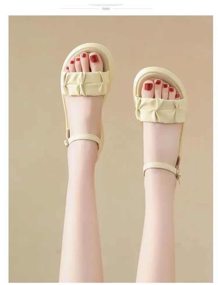 Women's White Roman Strap Flat Sandals Summer 2025 — feature 12