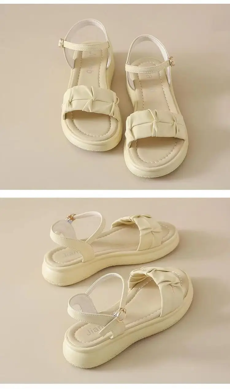 Women's White Roman Strap Flat Sandals Summer 2025 — feature 17