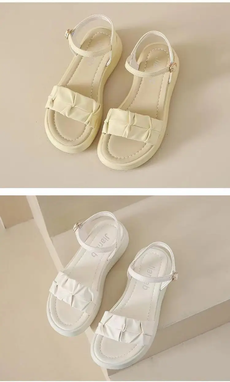 Women's White Roman Strap Flat Sandals Summer 2025 — feature 18