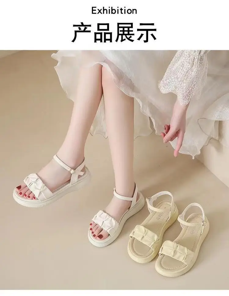 Women's White Roman Strap Flat Sandals Summer 2025 — feature 5