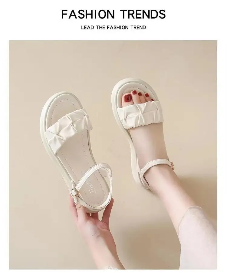 Women's White Roman Strap Flat Sandals Summer 2025 — feature 8