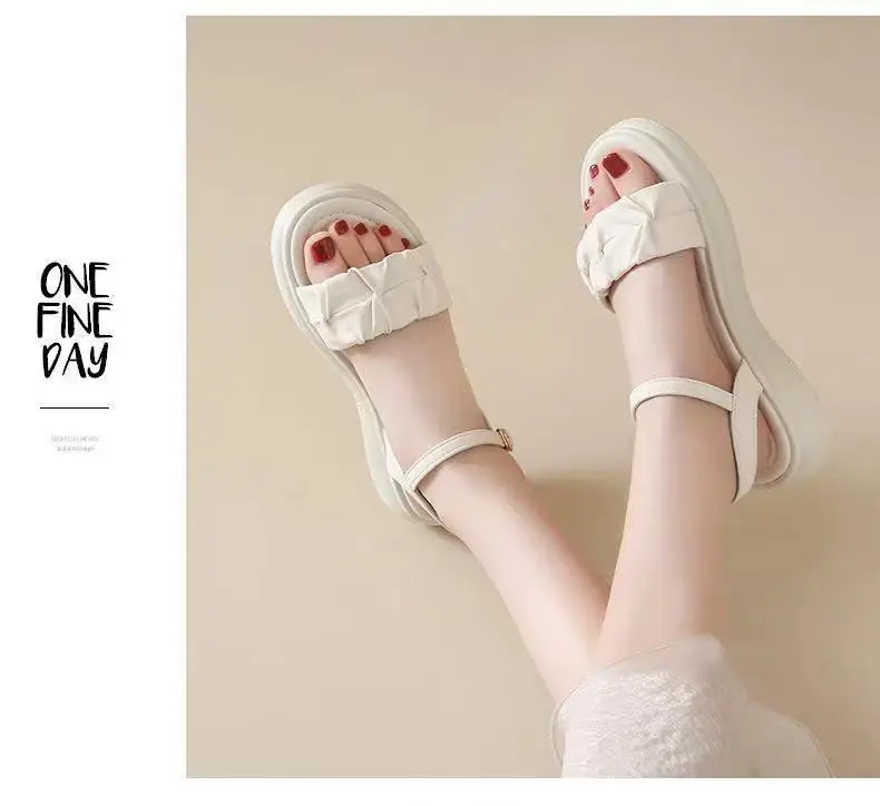 Women's White Roman Strap Flat Sandals Summer 2025 — feature 9