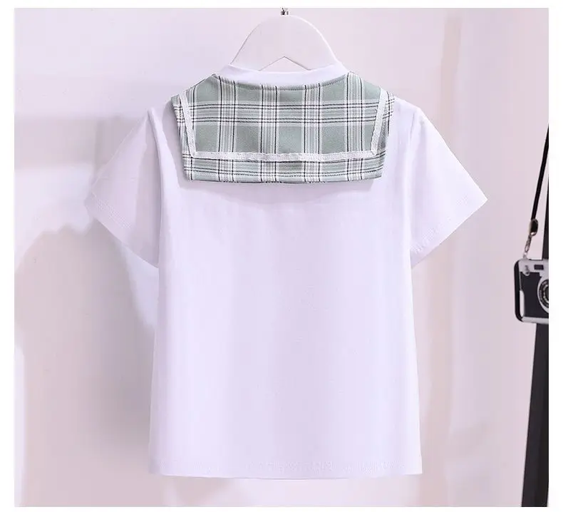 Girls Plaid Pleated Summer Dress Pink — feature 12