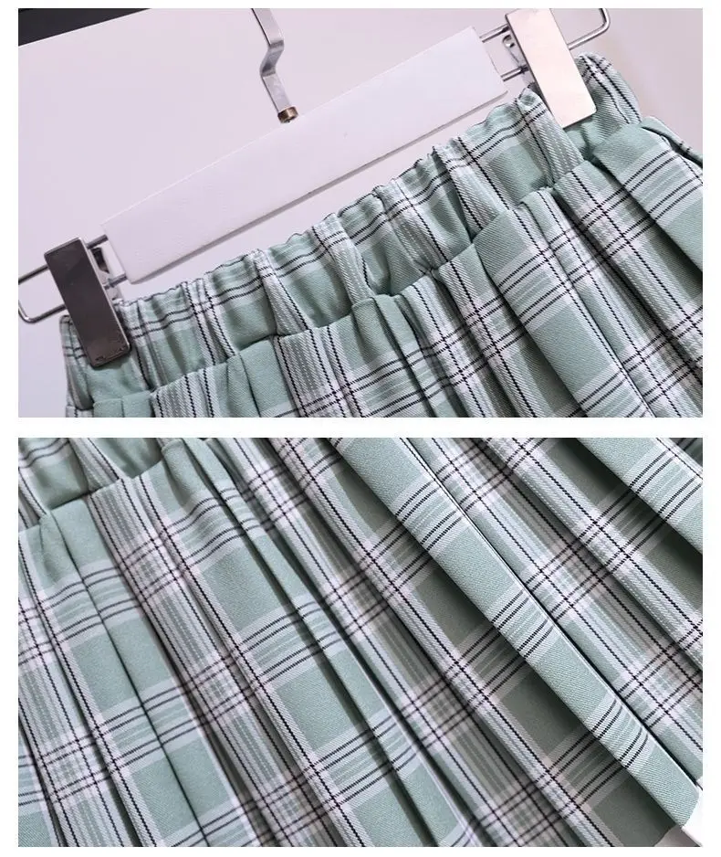 Girls Plaid Pleated Summer Dress Pink — feature 16