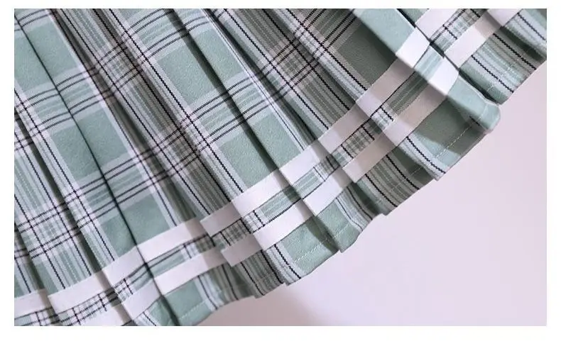 Girls Plaid Pleated Summer Dress Pink — feature 17