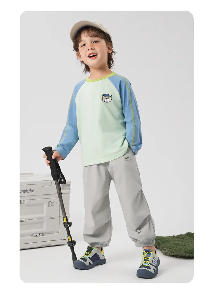 Kids Long Sleeve T-Shirt Pure Cotton Spring Blue Green — feature 19