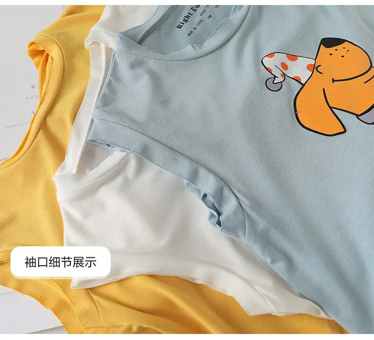 Boys Summer Sleeveless T-Shirt Vest Set Light Blue — feature 27