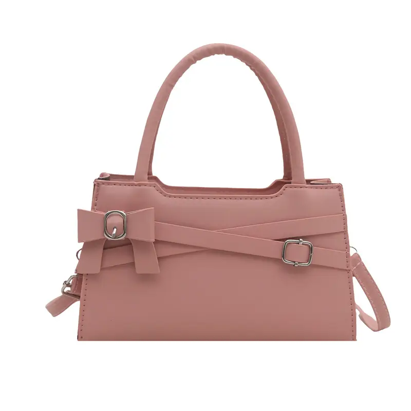 Beige Square Handbag with Bow Detail for Girls - Image 10
