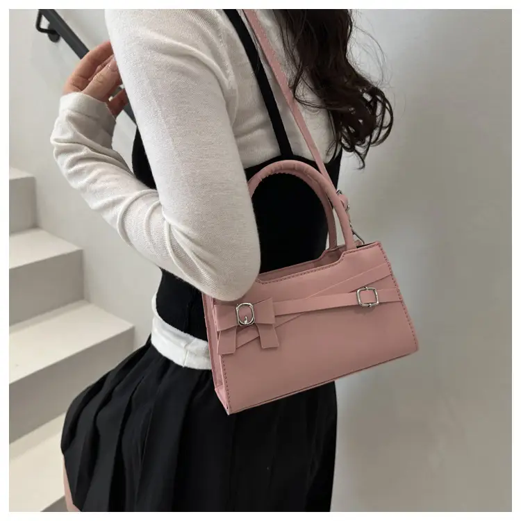 Beige Square Handbag with Bow Detail for Girls — feature 16