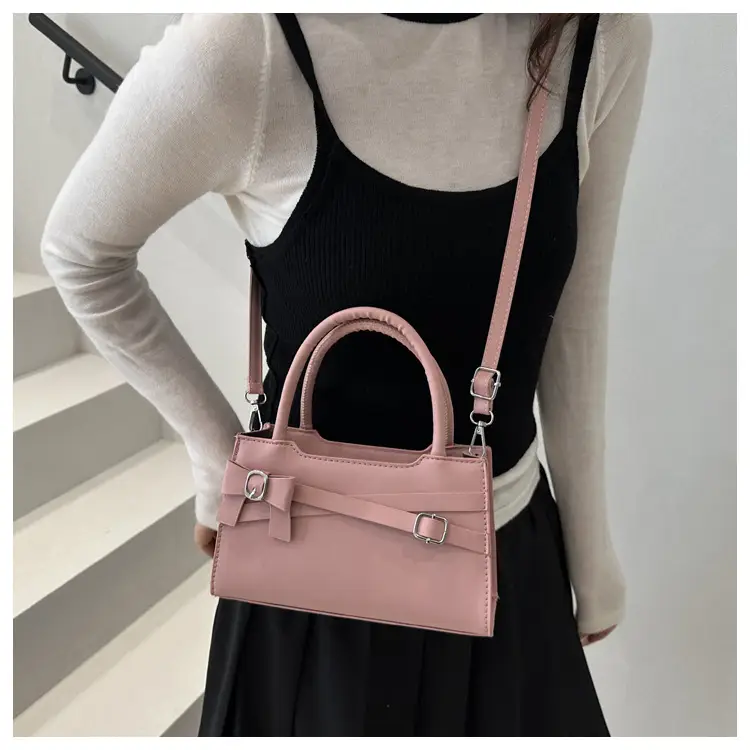 Beige Square Handbag with Bow Detail for Girls — feature 17