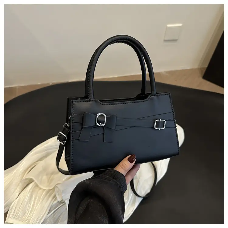 Beige Square Handbag with Bow Detail for Girls — feature 25