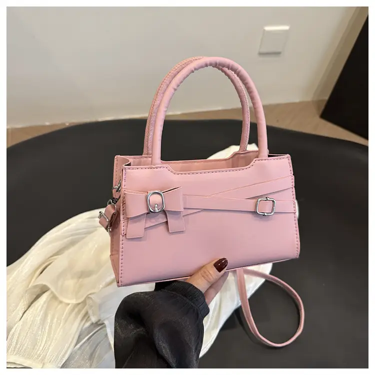 Beige Square Handbag with Bow Detail for Girls — feature 27