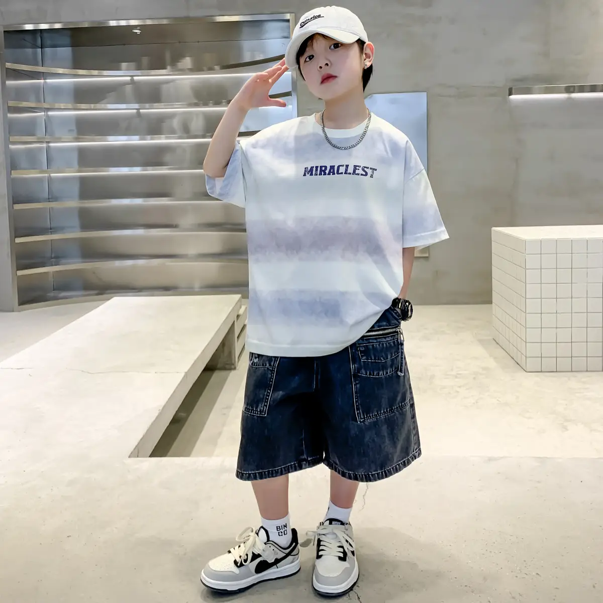 Summer Boys Denim Shorts & T-Shirt Set — feature 1