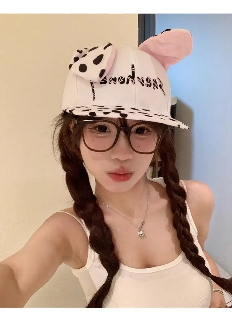 Cow Print Dalmatian Cap for Girls Spring Summer — feature 8