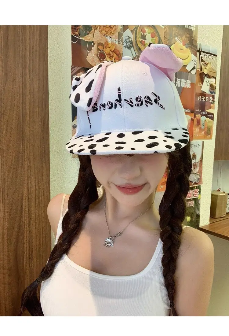 Cow Print Dalmatian Cap for Girls Spring Summer — feature 9