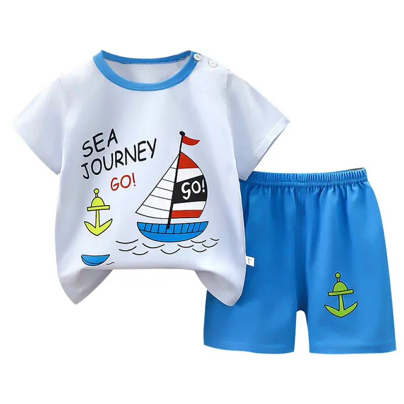 Children Cotton Giraffe T-Shirt Shorts Set Purple White - Image 15