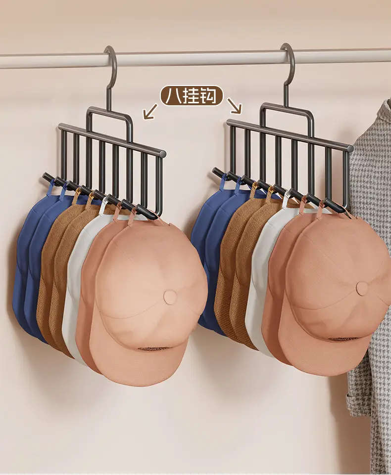 Home Cabinet Hanging Hat Organizer with Red Hanger — feature 7