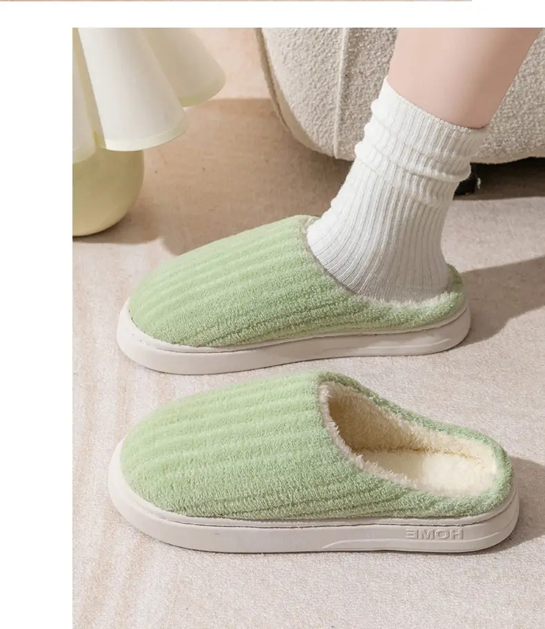 Cotton Slippers Women's Winter Indoor Wear-resistant Soft Bottom Warm Household Couple's Home Autumn and Winter New Cotton Slippers for Men — feature 18