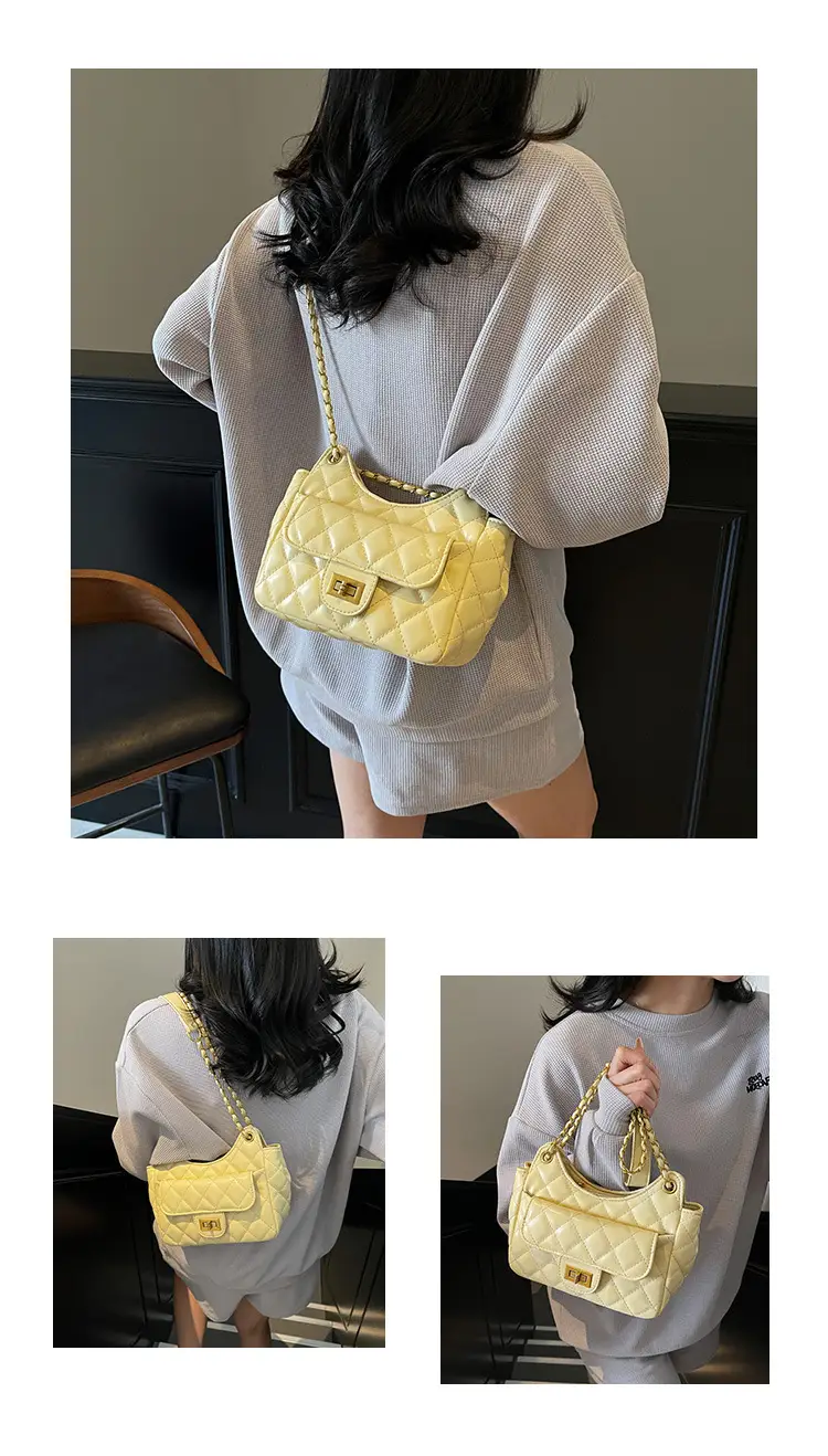 Pink Rhombus Chain Shoulder Bag for Women 2025 — feature 12