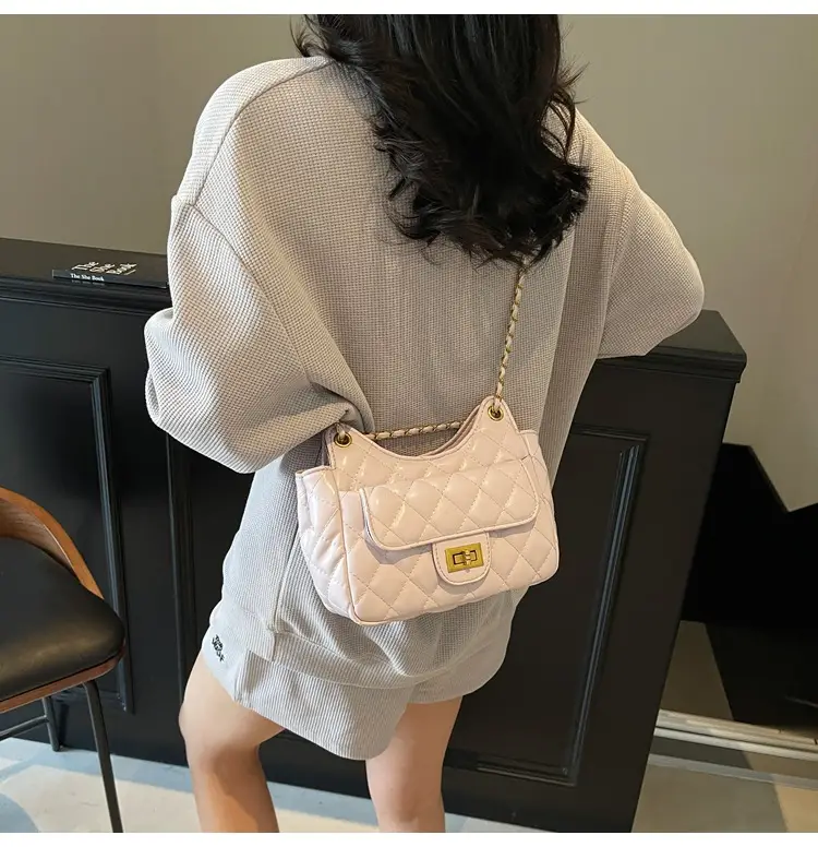 Pink Rhombus Chain Shoulder Bag for Women 2025 — feature 22