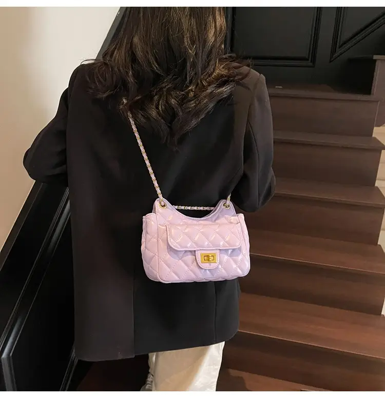 Pink Rhombus Chain Shoulder Bag for Women 2025 — feature 41