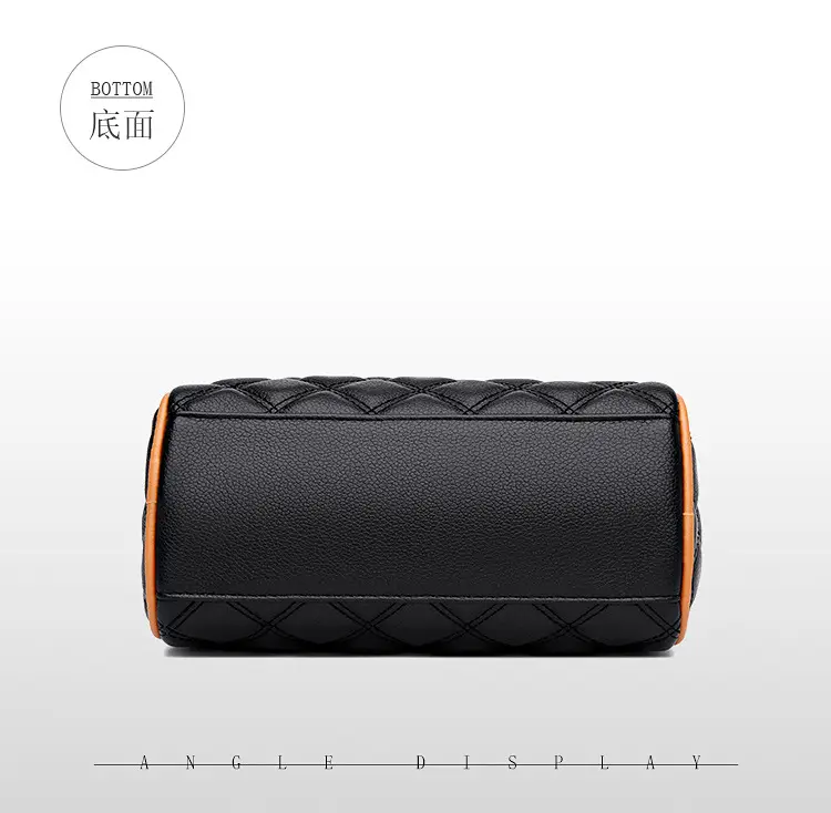 Black Quilted Women's Crossbody Bag with Fumeida Aishu Logo — feature 18