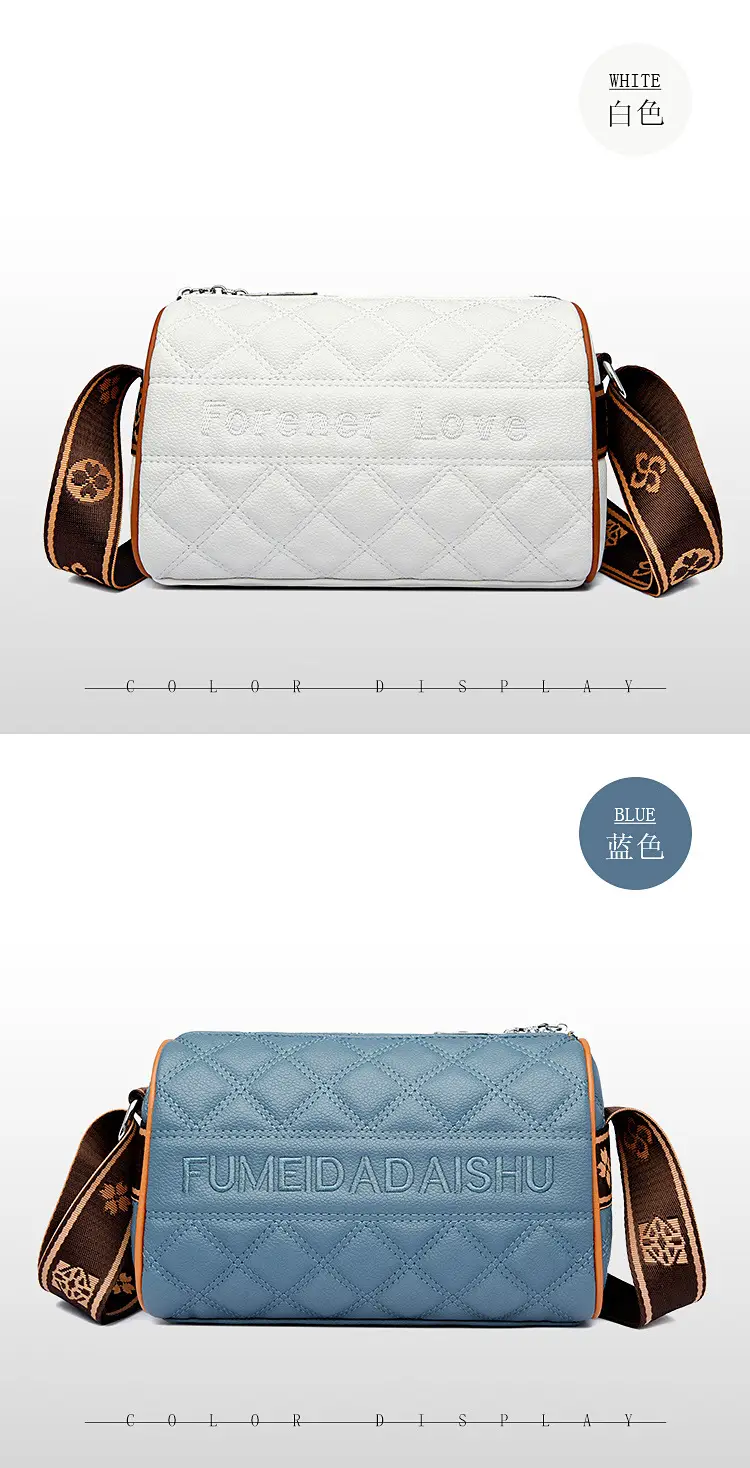 Black Quilted Women's Crossbody Bag with Fumeida Aishu Logo — feature 20