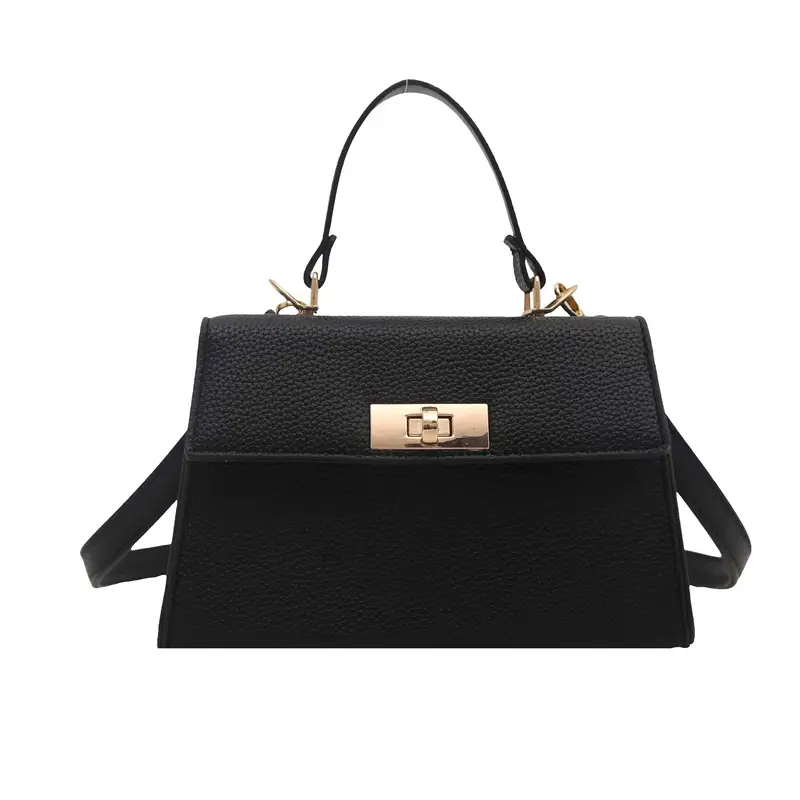 White Leather Shoulder Bag with Gold Hardware - Image 8