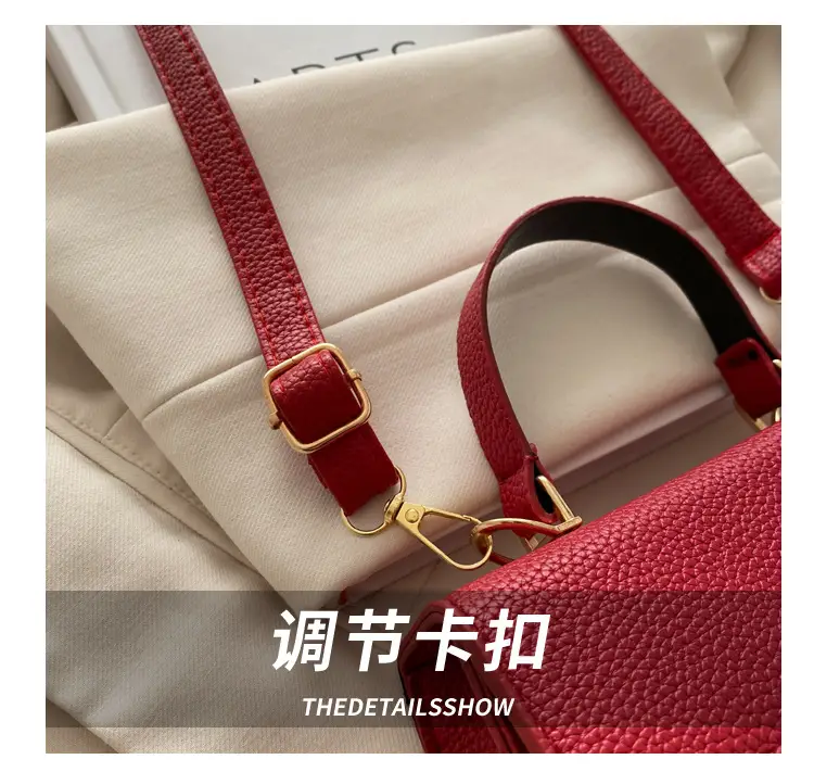 White Leather Shoulder Bag with Gold Hardware — feature 3