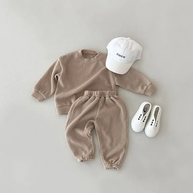 2025 Spring Cotton Kids Sports Suit Blue Cap Set — feature 5