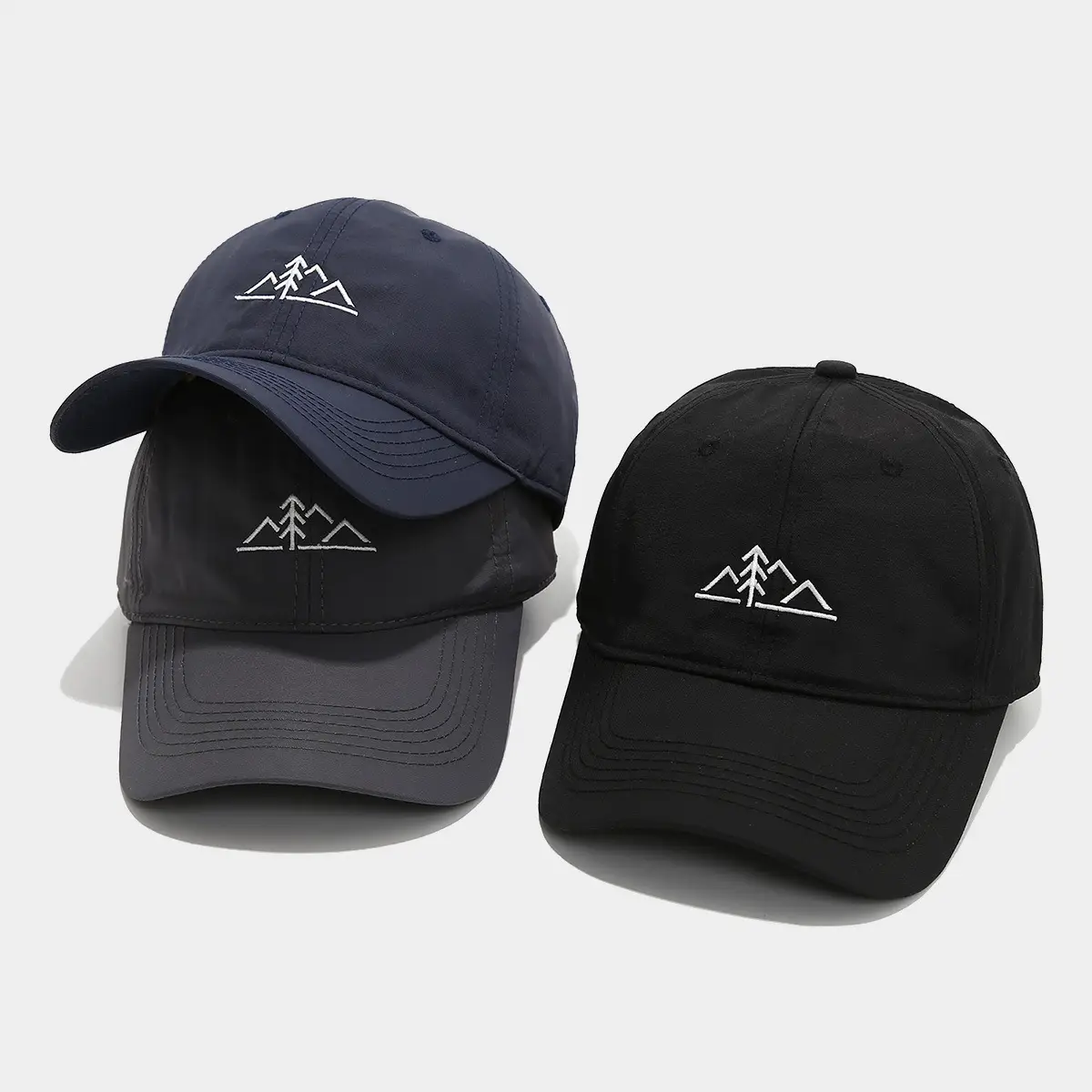 Men Hiking Mountain Embroidered Cap Black Blue - Image 6