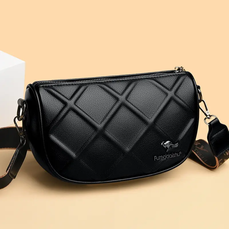 Black Quilted Crossbody Bag for Women 2025 - Image 3
