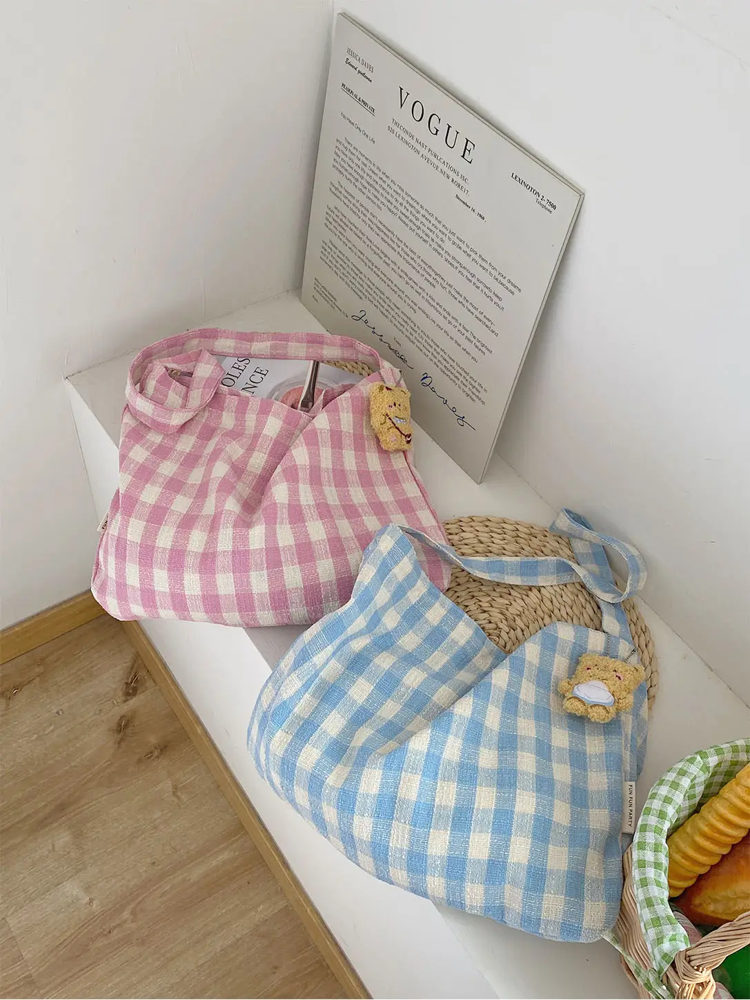 Spring Checkered Shoulder Crossbody Bag Large Capacity — feature 6