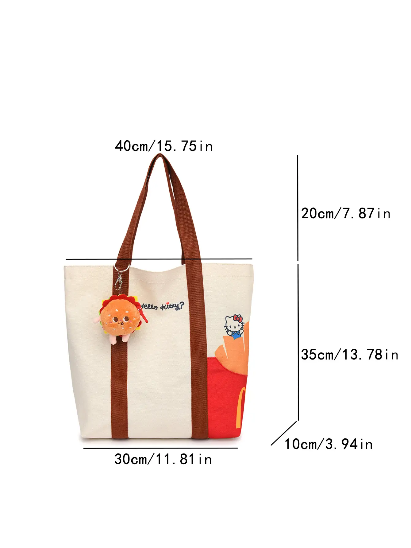 Cartoon Student Shoulder Bag White Brown Cartoon Design — feature 48