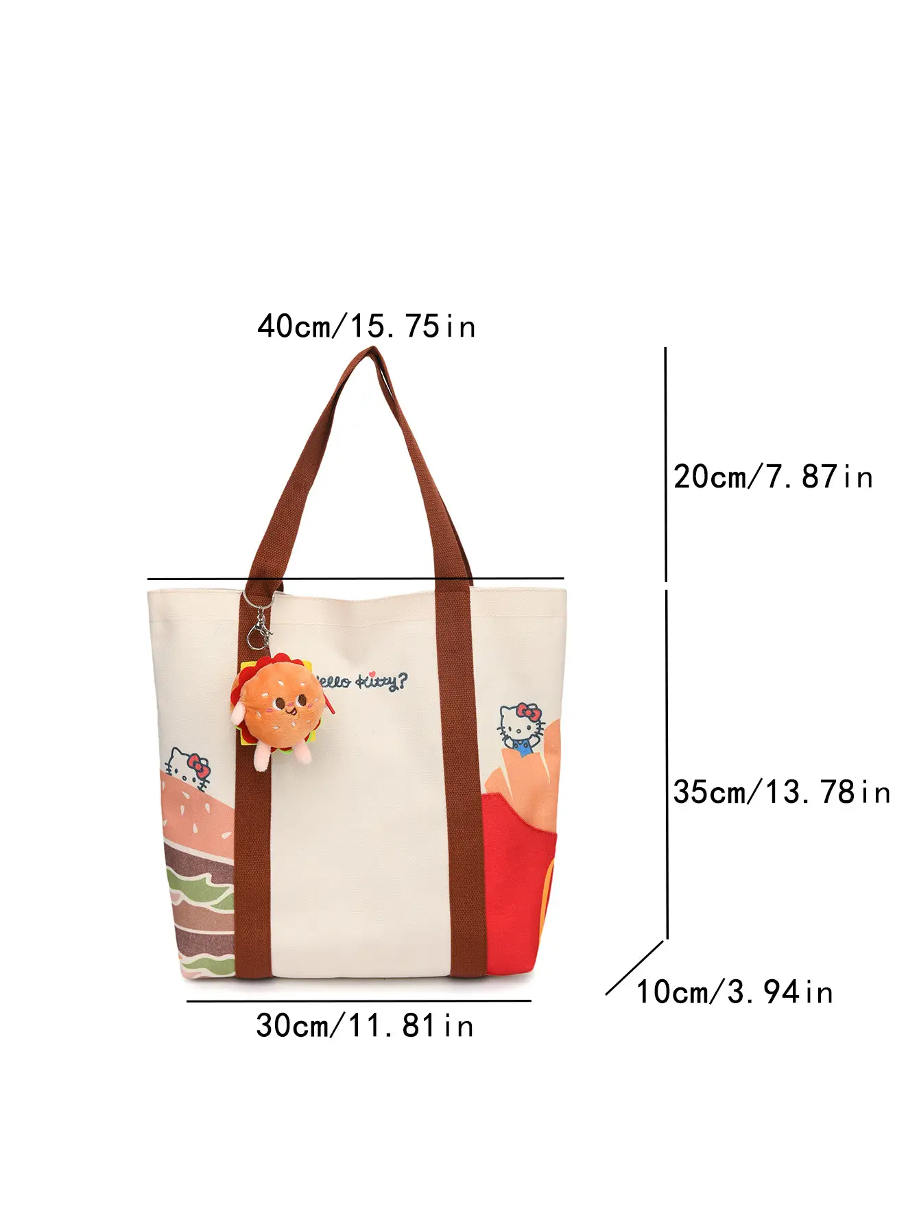 Cartoon Student Shoulder Bag White Brown Cartoon Design — feature 49