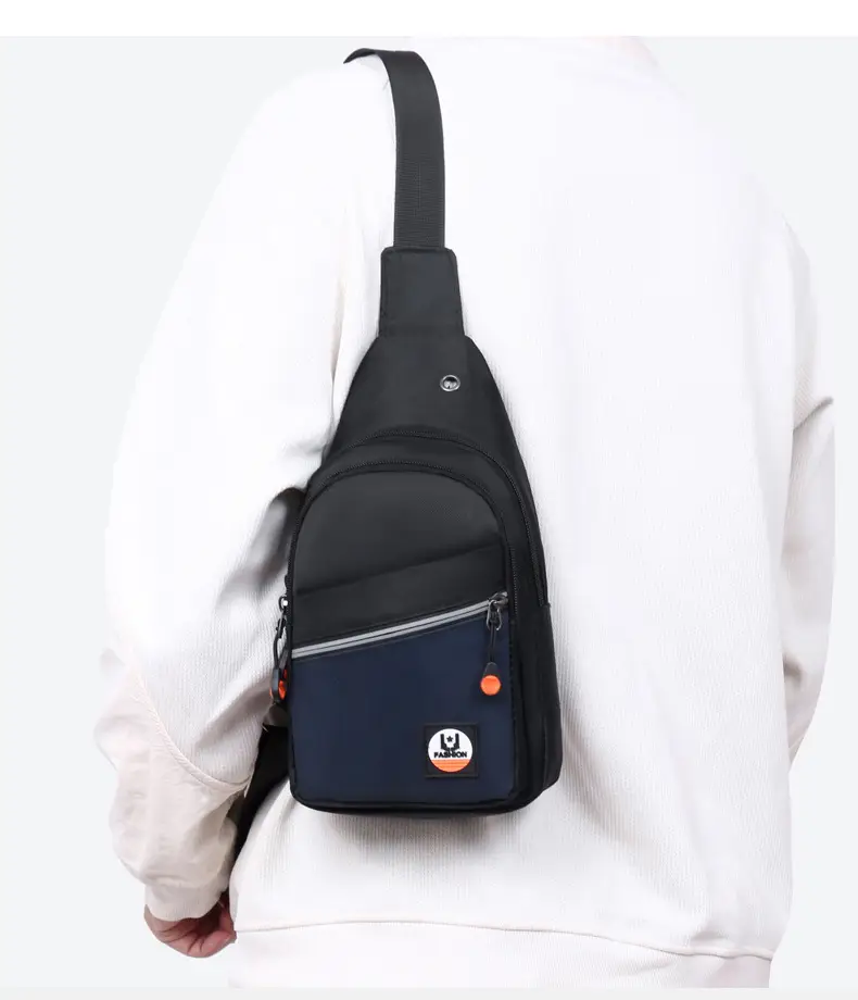 Men's Black Multifunctional Chest Bag with Crossbody Strap — feature 15