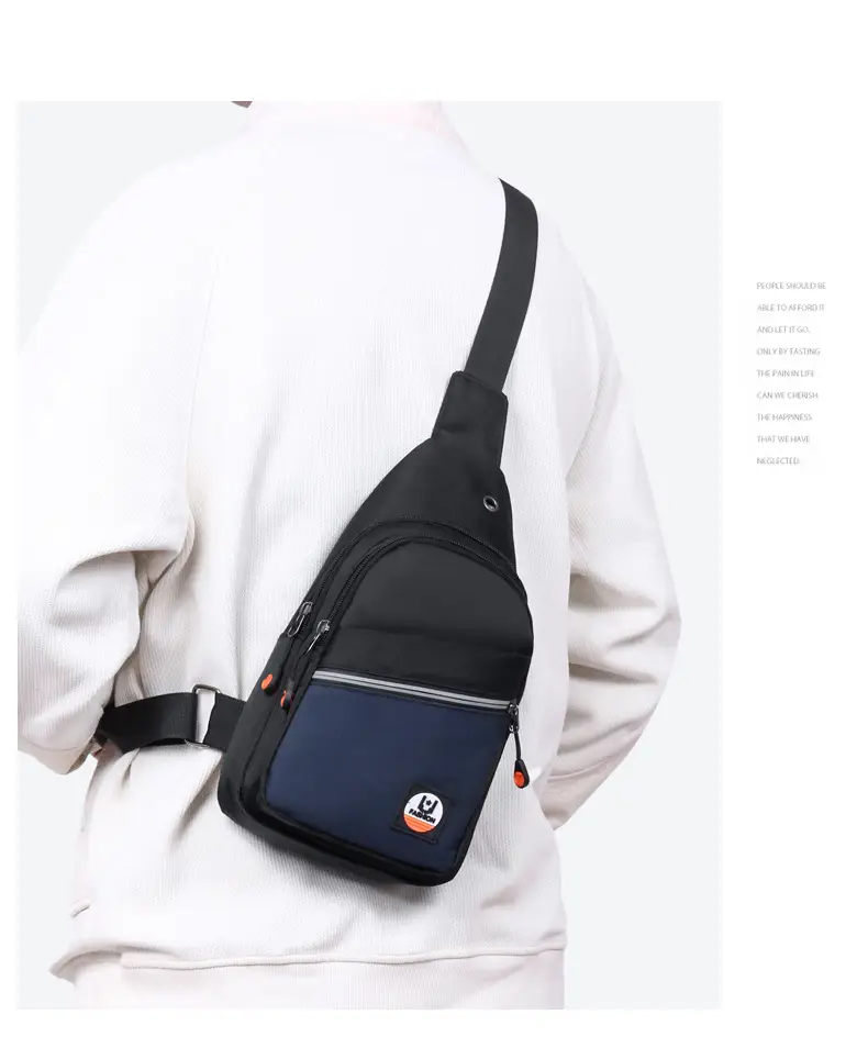 Men's Black Multifunctional Chest Bag with Crossbody Strap — feature 17