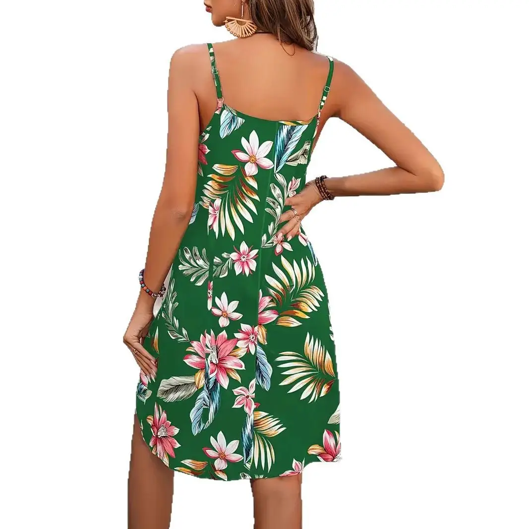 2025 Printed Floral Sling Dress Women Adjustable Strap - Image 8